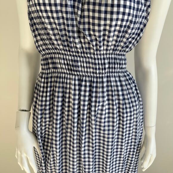 Draper James RSVP Gingham Sleeveless Maxi Dress Size M Navy Blue White Check - Picture 5 of 13